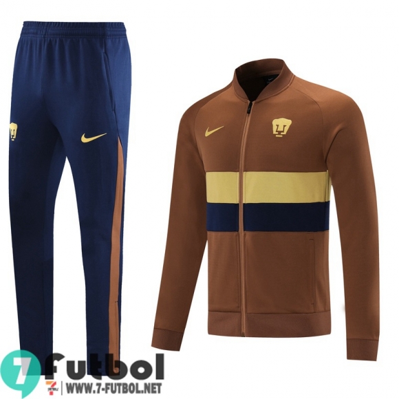 Chaquetas Deportivas Pumas UNAM marrón Hombre 2021 2022 + Pantalon JK104