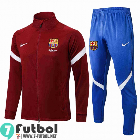 Chaquetas Deportivas Barcelona rojo Hombre 2021 2022 + Pantalon JK92