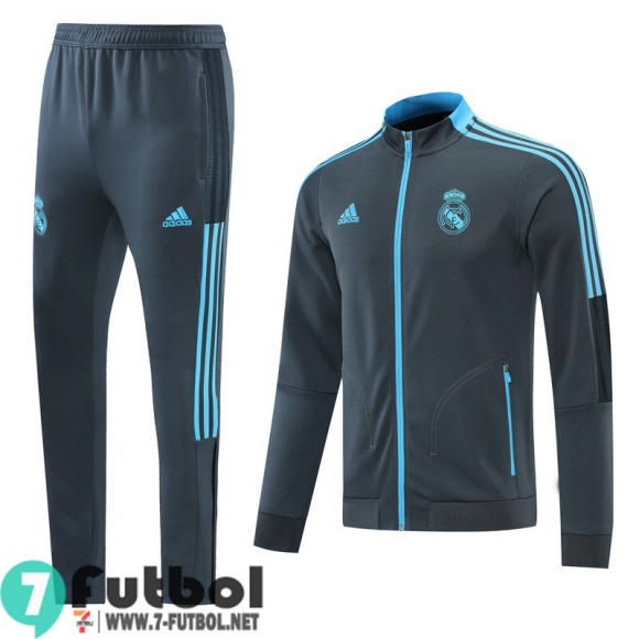 Chaquetas Deportivas Real Madrid Gris Hombre 2021 2022 + Pantalon JK99