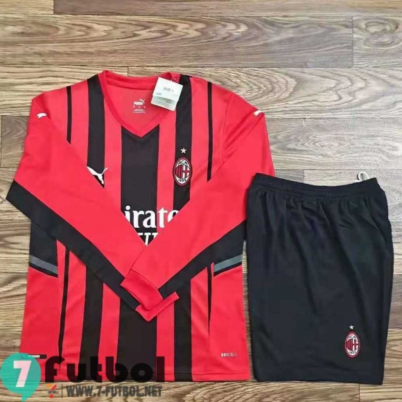Camiseta Del AC Milan Primera Manga Larga Hombre 2021 2022 Camiseta Del AC Milan Primera Manga Larga Hombre 2021 2022