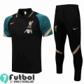 Polo Futbol Liverpool negro Hombre 2021 2022 + Pantalon PL104