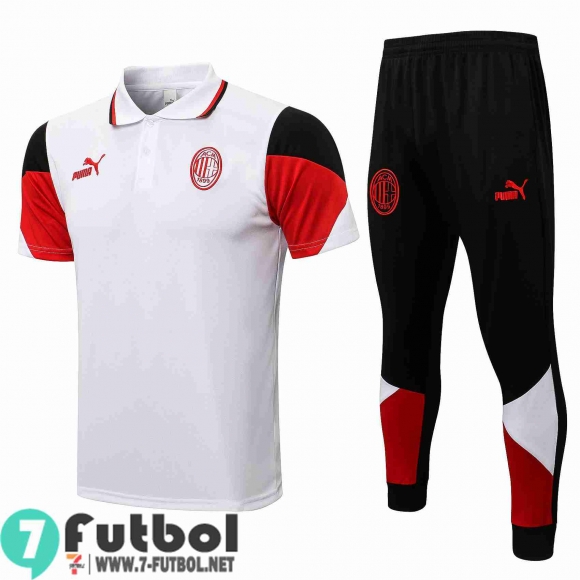 Polo Futbol AC Milan blanco Hombre 2021 2022 + Pantalon PL107