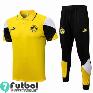 Polo Futbol Dortmund amarillo Hombre 2021 2022 + Pantalon PL108