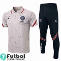 Polo Futbol PSG Gris Hombre 2021 2022 + Pantalon PL111