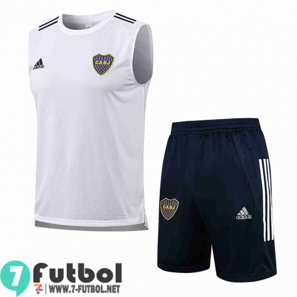 Sin Mangas T-Shirt BOCA JUNIOR blanco Hombre 2021 2022 + Pantalon PL113