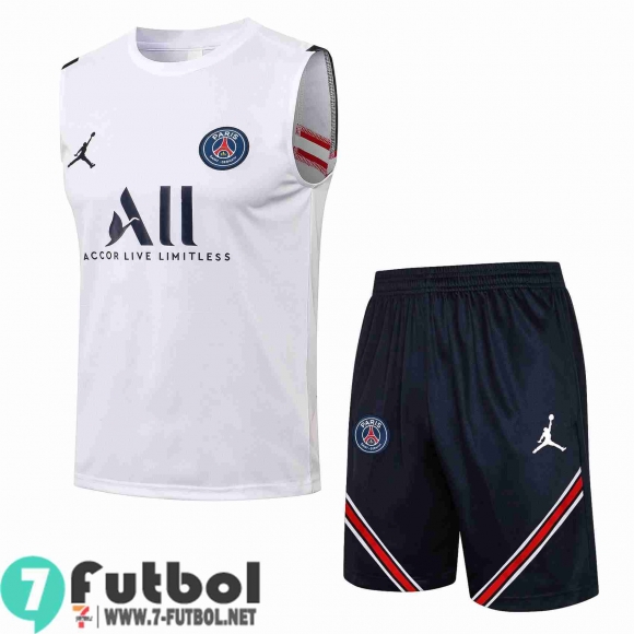 Sin Mangas T-Shirt PSG blanco Hombre 2021 2022 + Pantalon PL114