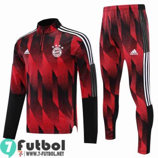 Chandal Futbol Bayern Munich rouge noir Hombre 2021 2022 + Pantalon TG38