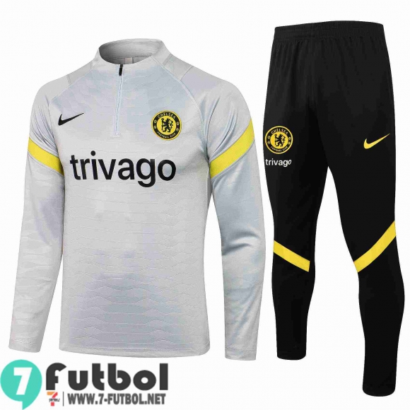 Chandal Futbol Chelsea gris claro Hombre 2021 2022 + Pantalon TG70