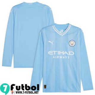 Camiseta Futbol Manchester City Primera Hombre Manga Larga 23 24