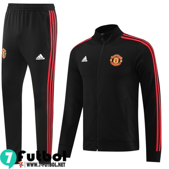 KIT : Chaquetas Manchester United negro Hombre 23 24 JK732