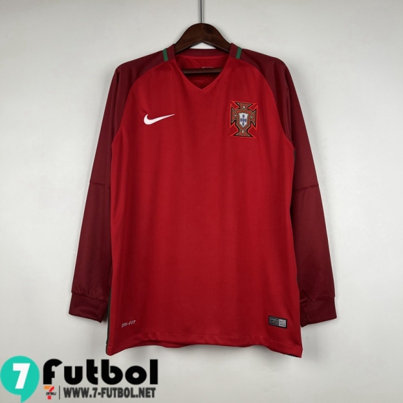 Retro Camiseta Futbol Manga Larga Portugal Primera Hombre Manga Larga 2016 FG285