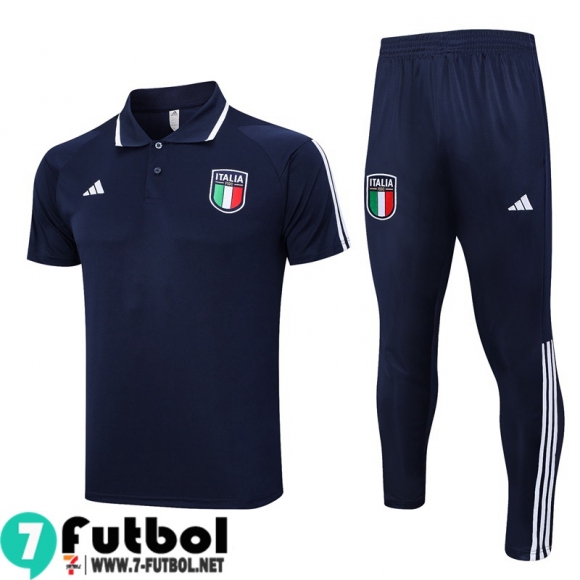 KIT : Polo Futbol Italia azul marino Hombre 23 24 PL694