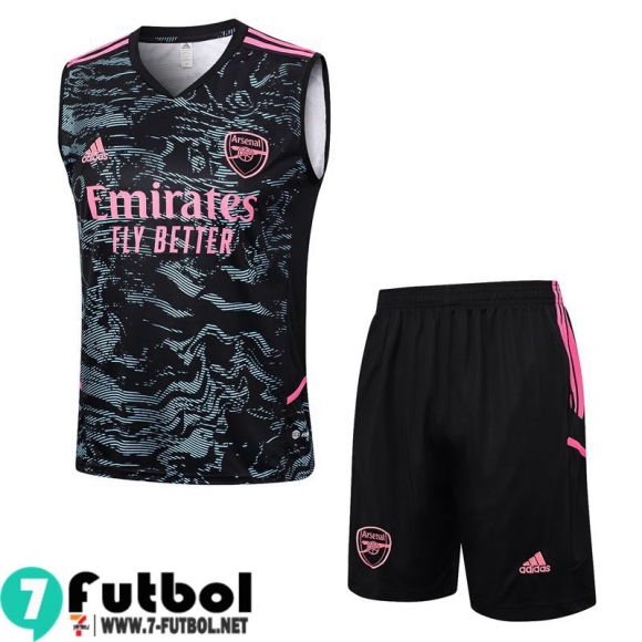 KIT : Chandal Futbo Sin Mangas Arsenal negro Hombre 23 24 TG879