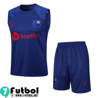 KIT : Chandal Futbo Sin Mangas Barcelona azul marino Hombre 23 24 TG886