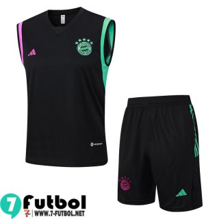 KIT : Chandal Futbo Sin Mangas Bayern Munich negro Hombre 23 24 TG887