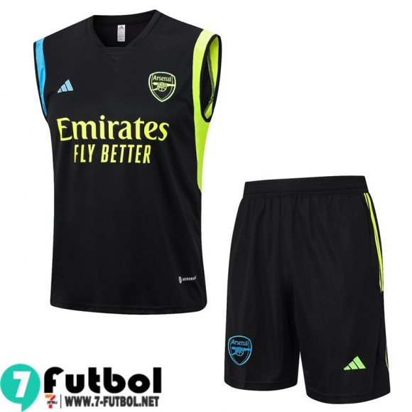 KIT : Chandal Futbo Sin Mangas Arsenal negro Hombre 23 24 TG892