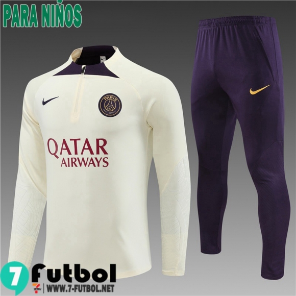 KIT : Chandal Futbol PSG amarillo claro Ninos 23 24 TK642