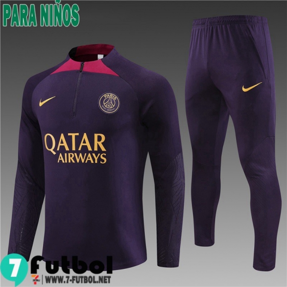 KIT : Chandal Futbol PSG Púrpura Ninos 23 24 TK643