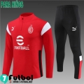 KIT : Chandal Futbol AC Milan Rojo Ninos 23 24 TK645