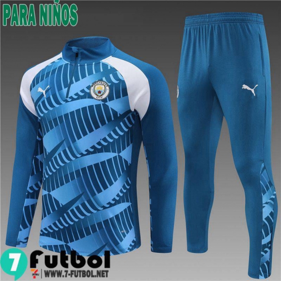 KIT : Chandal Futbol Manchester City azul Ninos 23 24 TK656