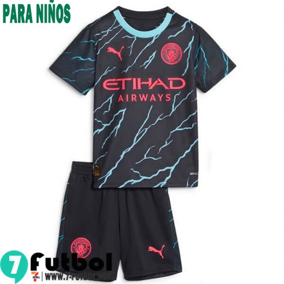 Camiseta Futbol Manchester City Tercera Ninos 23 24