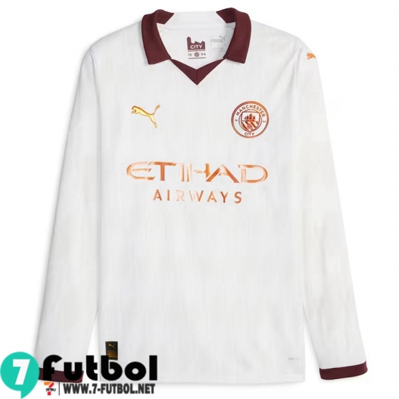 Camiseta Futbol Manchester City Segunda Hombre Manga Larga 23 24