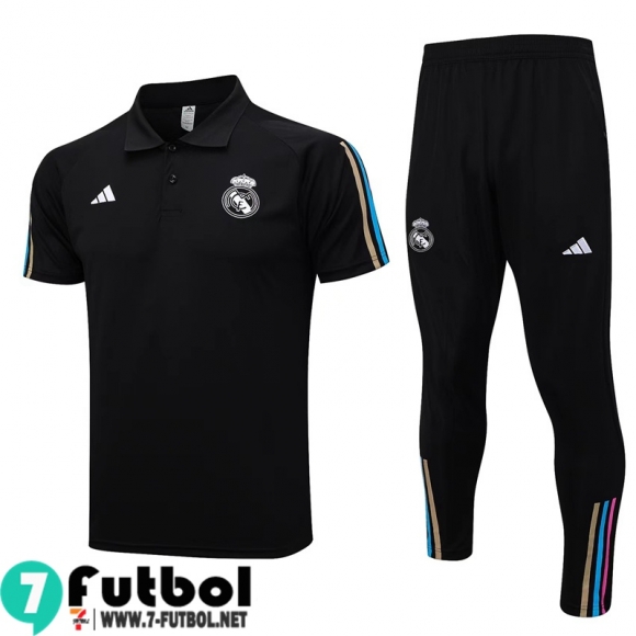 KIT : Polo Futbol Real Madrid negro Hombre 23 24 PL697