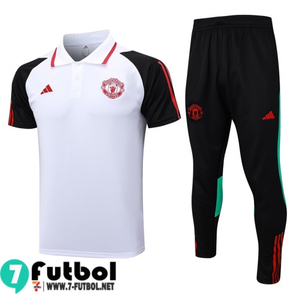 KIT : Polo Futbol Manchester United Blanco Hombre 23 24 PL699