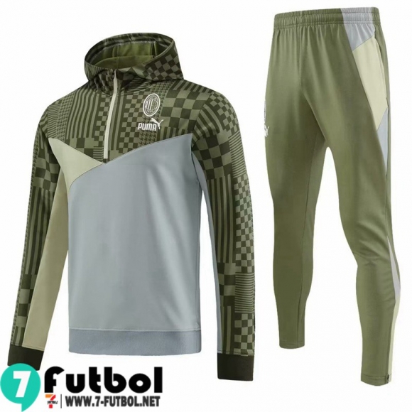 KIT: Sudaderas Deportivas AC Milan Gris verdoso Hombre 23 24 SW69