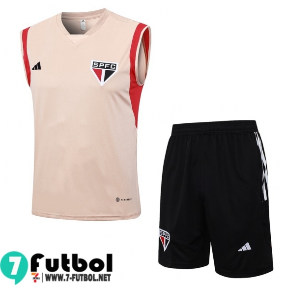 KIT : Chandal Futbo Sin Mangas Sao Paulo rosa Hombre 23 24 TG949