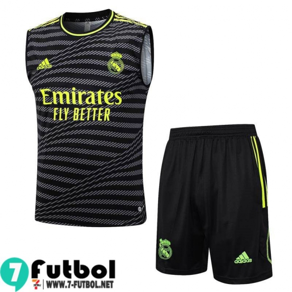 KIT : Chandal Futbo Sin Mangas Real Madrid negro Hombre 23 24 TG955