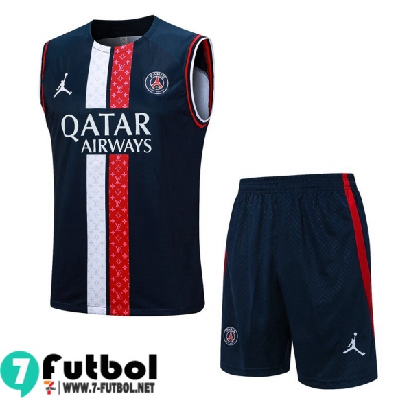 KIT : Chandal Futbo Sin Mangas PSG azul Hombre 23 24 TG958