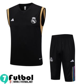 KIT : Chandal Futbo Sin Mangas Real Madrid negro Hombre 23 24 TG960