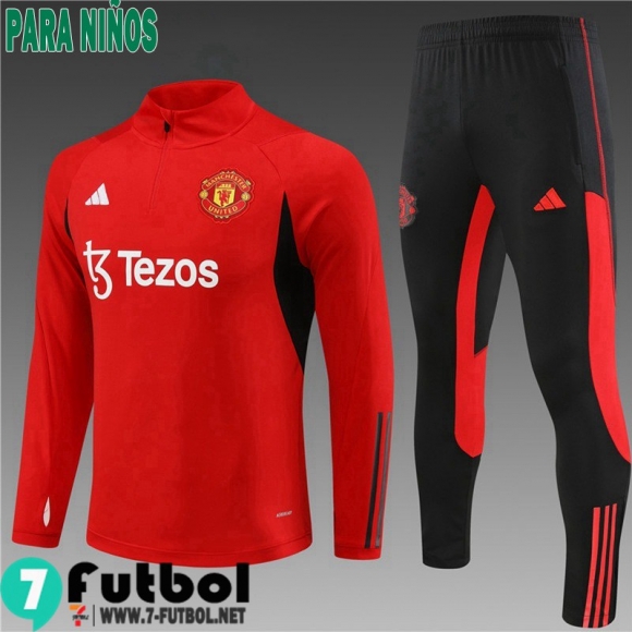 KIT : Chandal Futbol Manchester United rojo Ninos 23 24 TK694