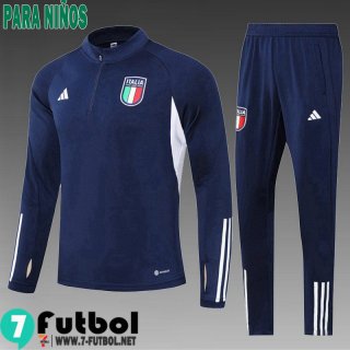 KIT : Chandal Futbol Italia Azul marino Ninos 23 24 TK705