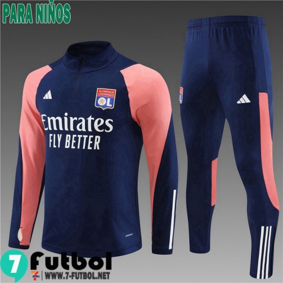 KIT : Chandal Futbol Lyon Azul marino Ninos 23 24 TK680