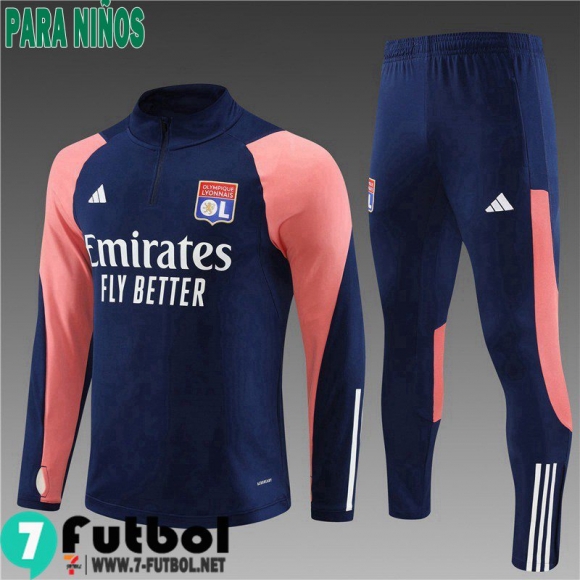 KIT : Chandal Futbol Lyon Azul marino Ninos 23 24 TK680