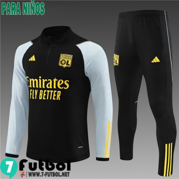 KIT : Chandal Futbol Lyon negro Ninos 23 24 TK681