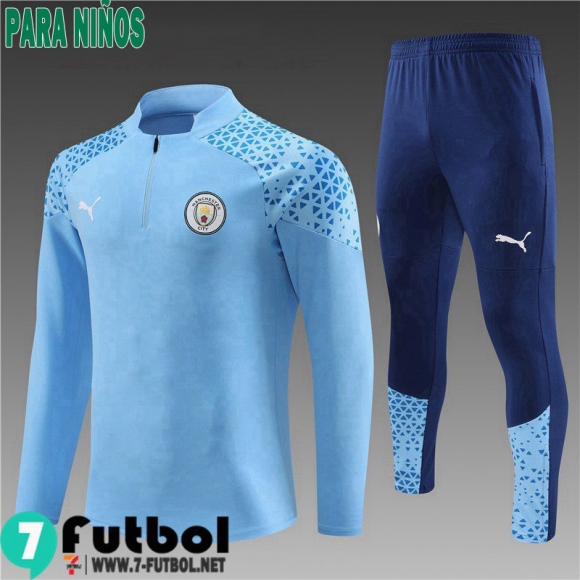 KIT : Chandal Futbol Manchester City cielo azul Ninos 23 24 TK684