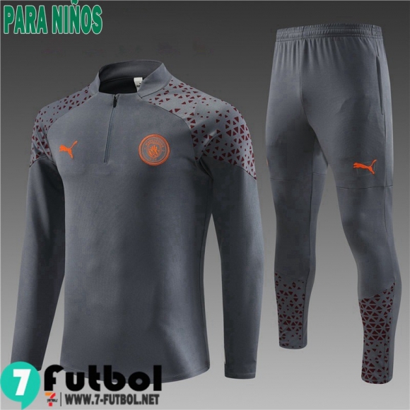 KIT : Chandal Futbol Manchester City gris Ninos 23 24 TK685