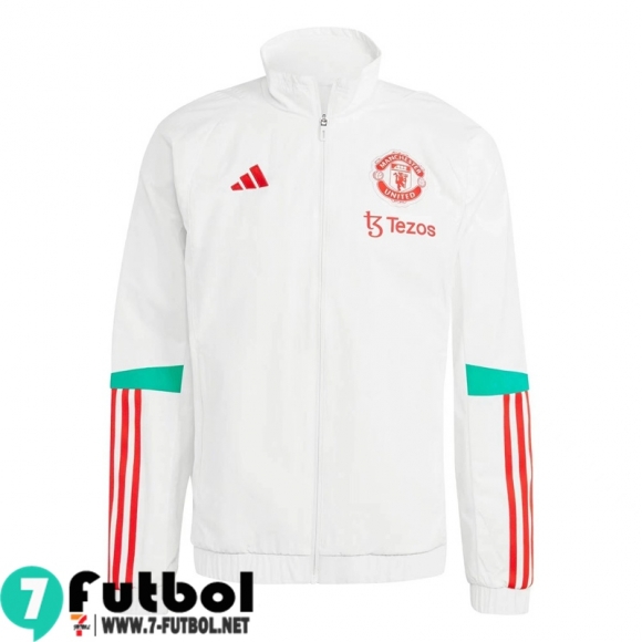 Chaqueta Cazadora Manchester United Blanco Hombre 23 24 WK564