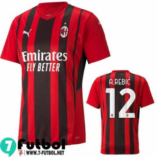 Camisetas futbol AC Milan Primera A.REBIC # 12 Hombre 2021 2022