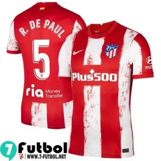 Camisetas futbol Atletico Madrid Primera # R. De Paul 5 Hombre 2021 2022