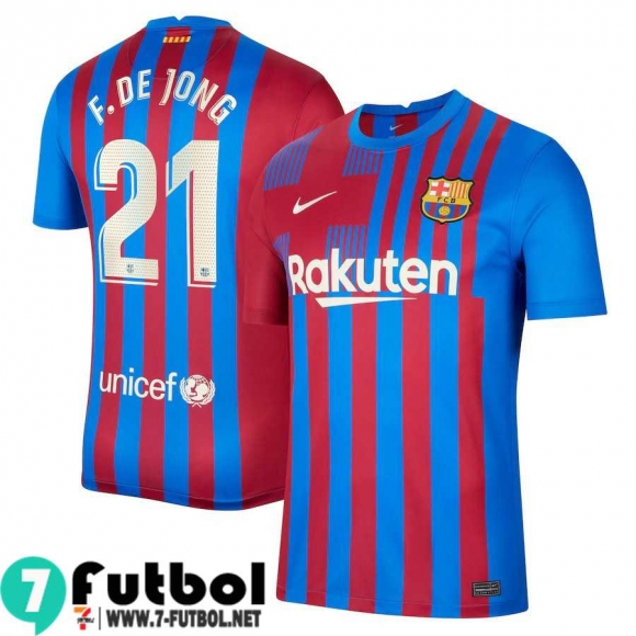 Camisetas futbol Barcelona Primera # F. De Jong 21 Hombre 2021 2022