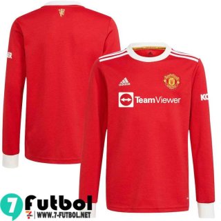 Camisetas futbol Manchester United Primera Manga Larga Hombre 2021 2022