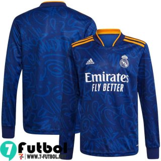 Camisetas futbol Real Madrid Segunda Manga Larga Hombre 2021 2022