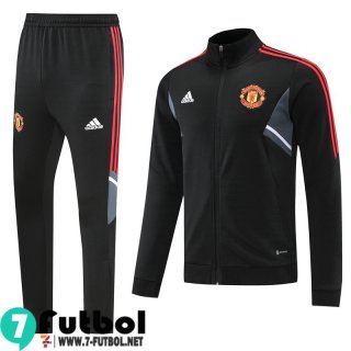 KIT: Chaquetas Manchester United negro Hombre 22 23 JK465