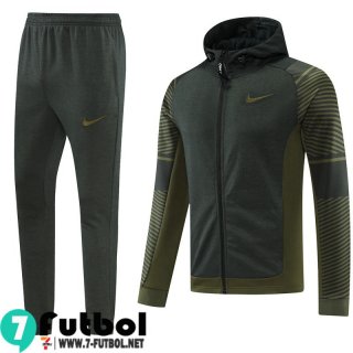 KIT: Chaquetas Futbol - Sudadera Con Capucha Sport verde oscuro Hombre 22 23 JK477