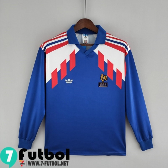 Retro Camiseta Futbol Francia Primera Hombre Manga Larga 88 90 FG192