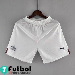 Pantalon Corto Futbol Manchester City Blanco Hombre 22 23 DK182
